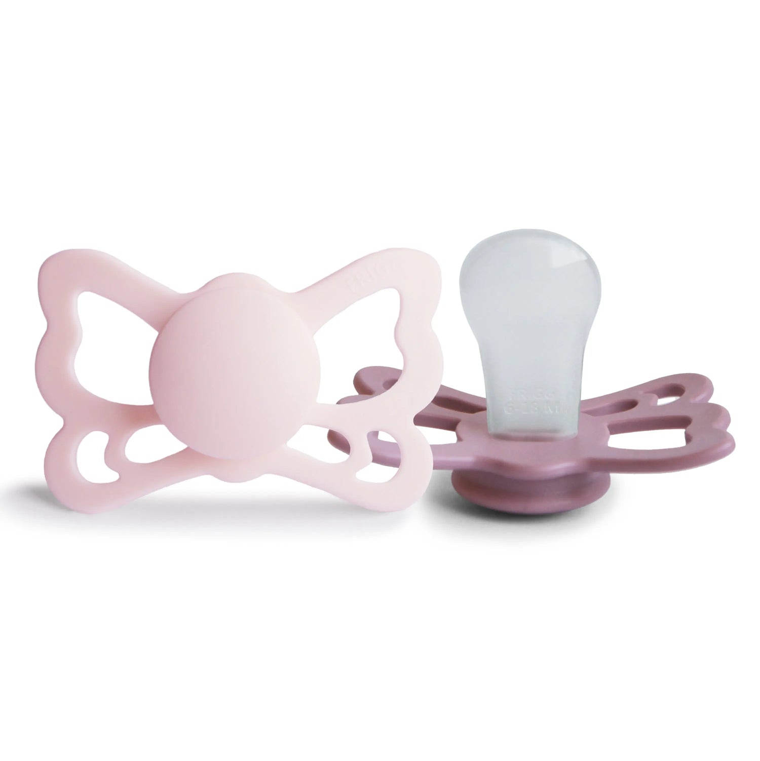 Mushie Frigg Butterfly Anatomical Silicone Pacifier 2 Pack 6 to 18 Months - Baby & Toddler > Baby Health > Pacifiers & Teethers SILICONE FRIGG PACIFIERS