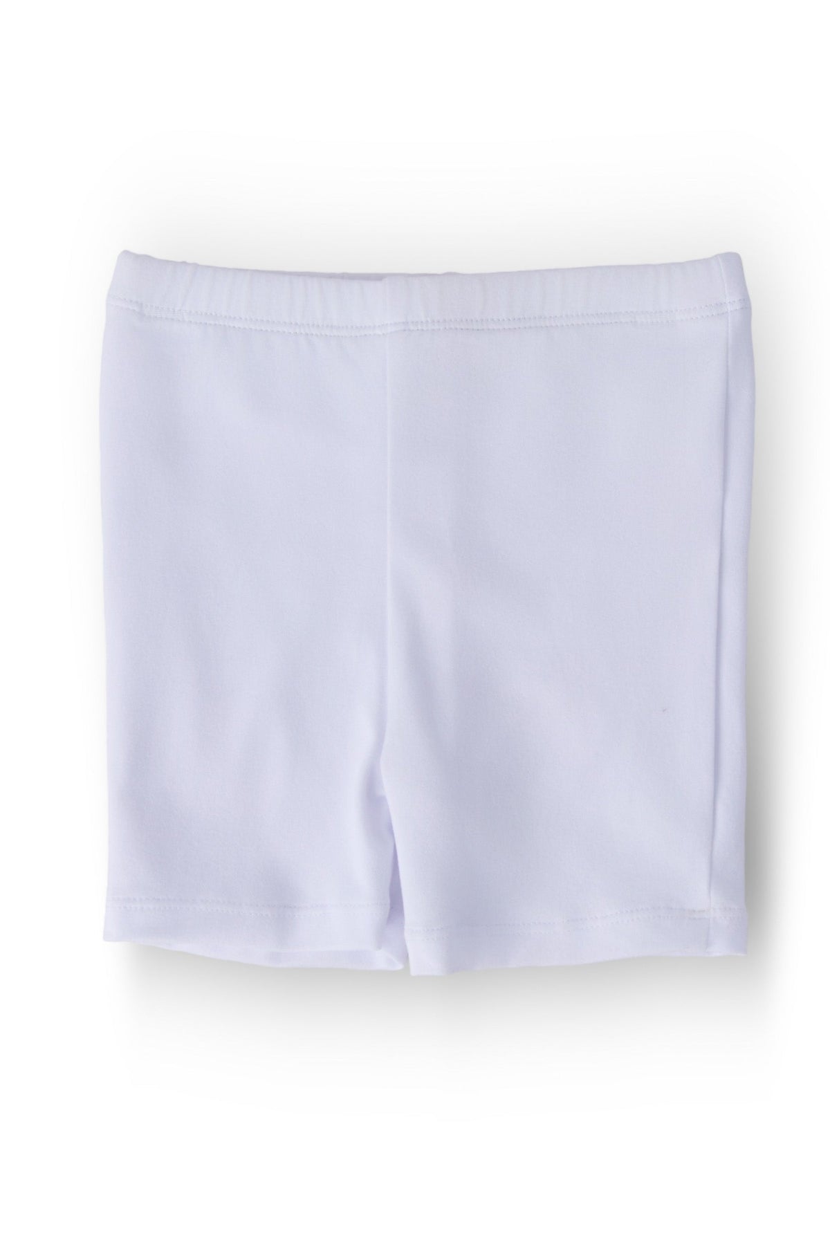 White high-waisted twirl shorts for girls with a slim fit