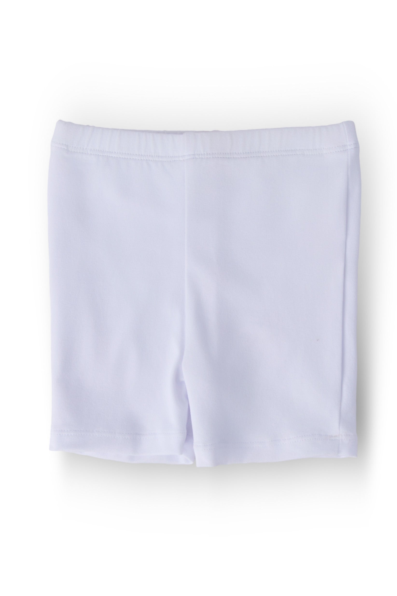 White high-waisted twirl shorts for girls with a slim fit