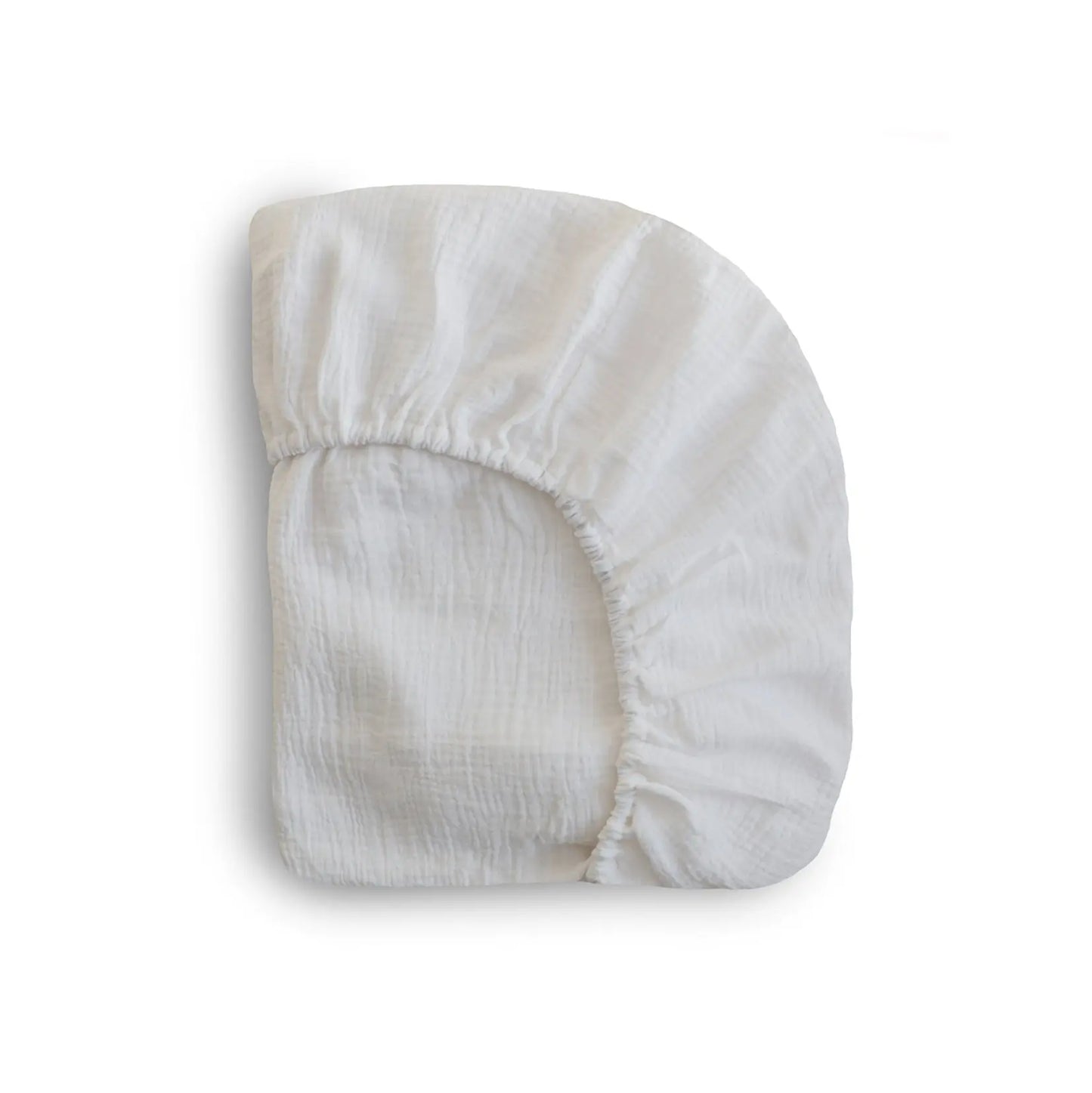 Mini Muslin Crib Sheet 100 Percent Cotton Extra Soft Breathable Fabric Full Elastic Edges Pre-Washed For Softness Mushie