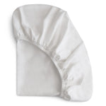 Mushie Stretchy Organic Cotton Crib Sheet Soft Breathable Pre-Washed with Elastic Edges - Furniture > Baby & Toddler Furniture > Crib & Toddler Bed Accessories > Crib Bumpers & Liners crib sheets