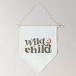 Little Joy Co. Wild Child Canvas Pennant Natural Dowel Banner Little Joy -