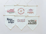 Little Joy Co. Wild Child Canvas Pennant Natural Dowel Banner Little Joy -