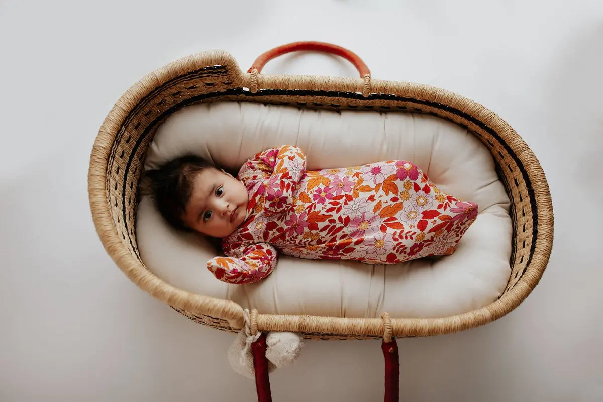 Three Little Tots Wild Child Knotted Newborn Baby Gown - 