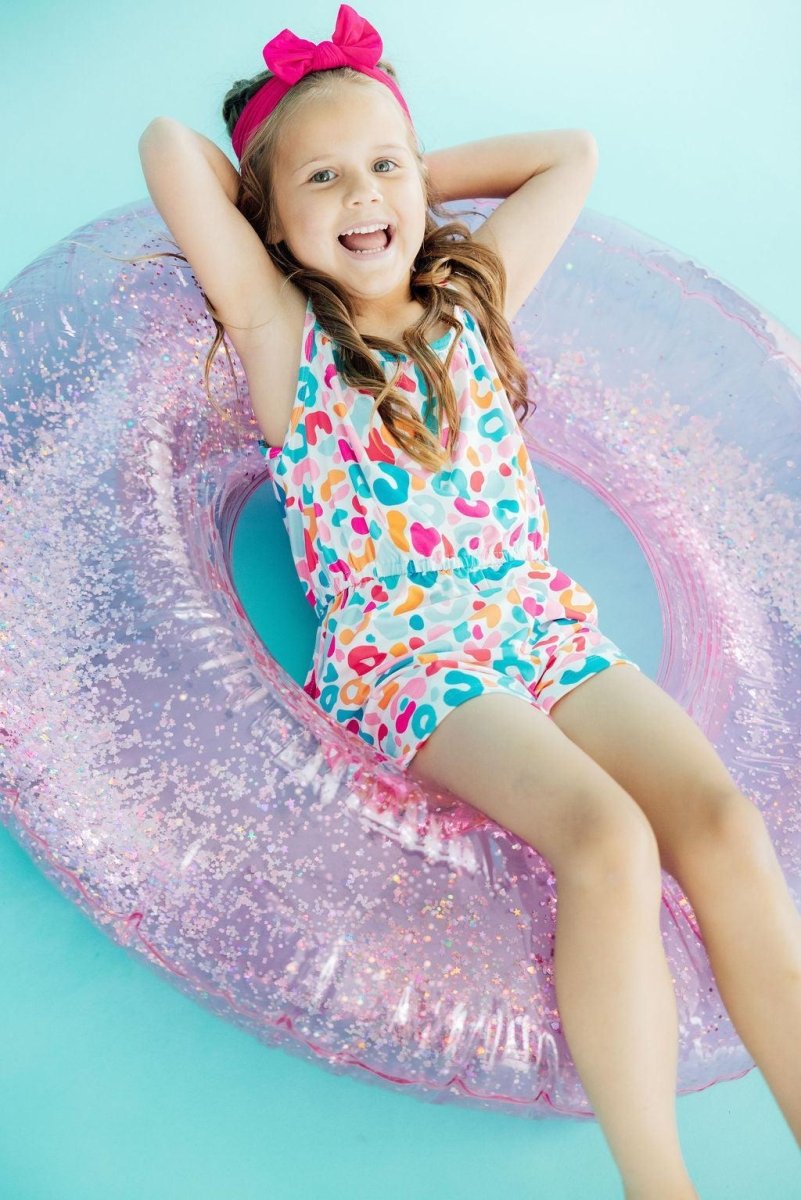 Wild Child Strappy Play Romper for Girls with Real Pockets - Everetts Place Boutique - Strappy Play Romper