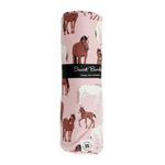 Wild Horses Bamboo Swaddle Silk Baby Blanket Wrap UltraSoft Sweet Bamboo Everetts Place: Online Boutique