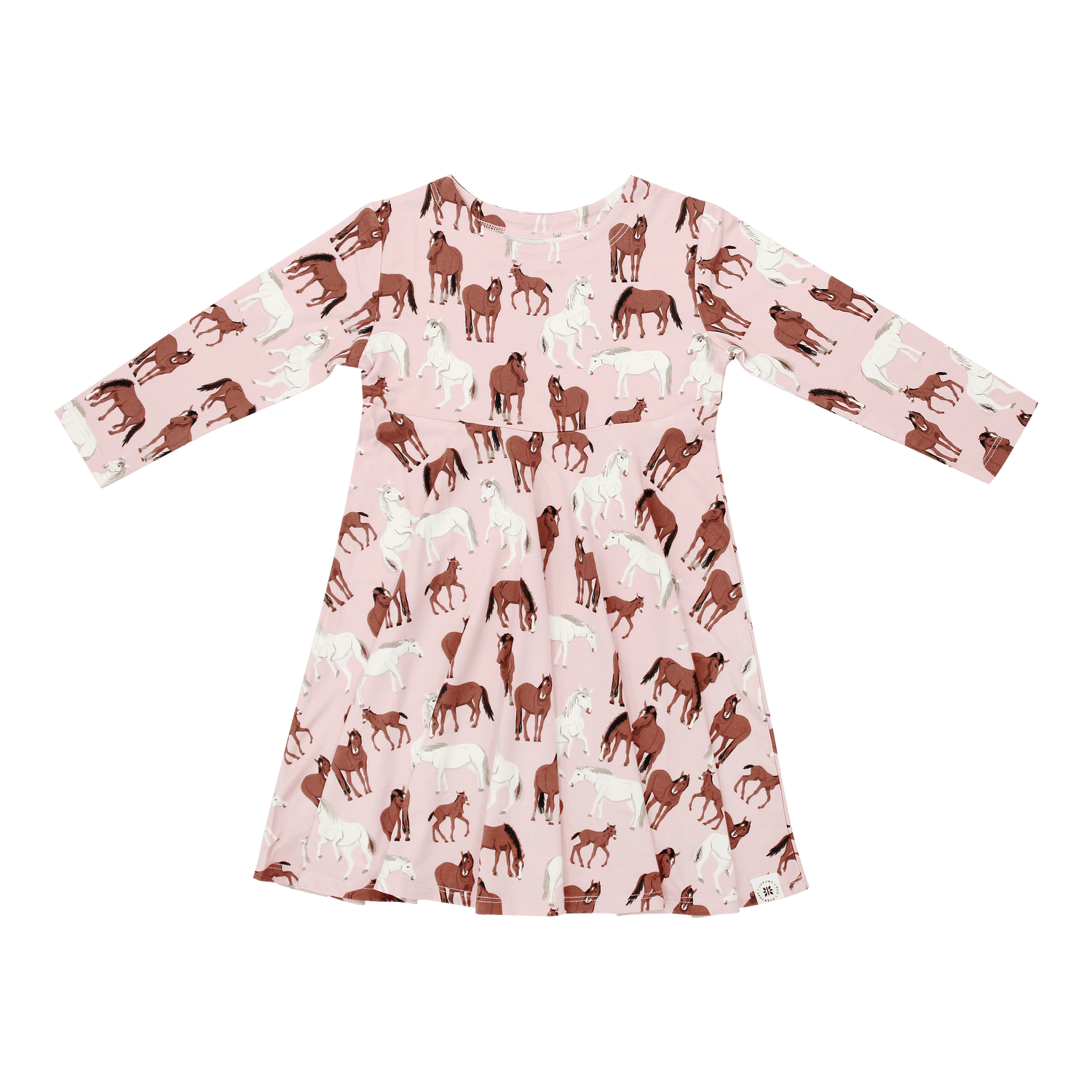 Wild Horses Swirly Girl Dress Knee Length Empire Waist Sweet Bamboo Everetts Place: Online Boutique
