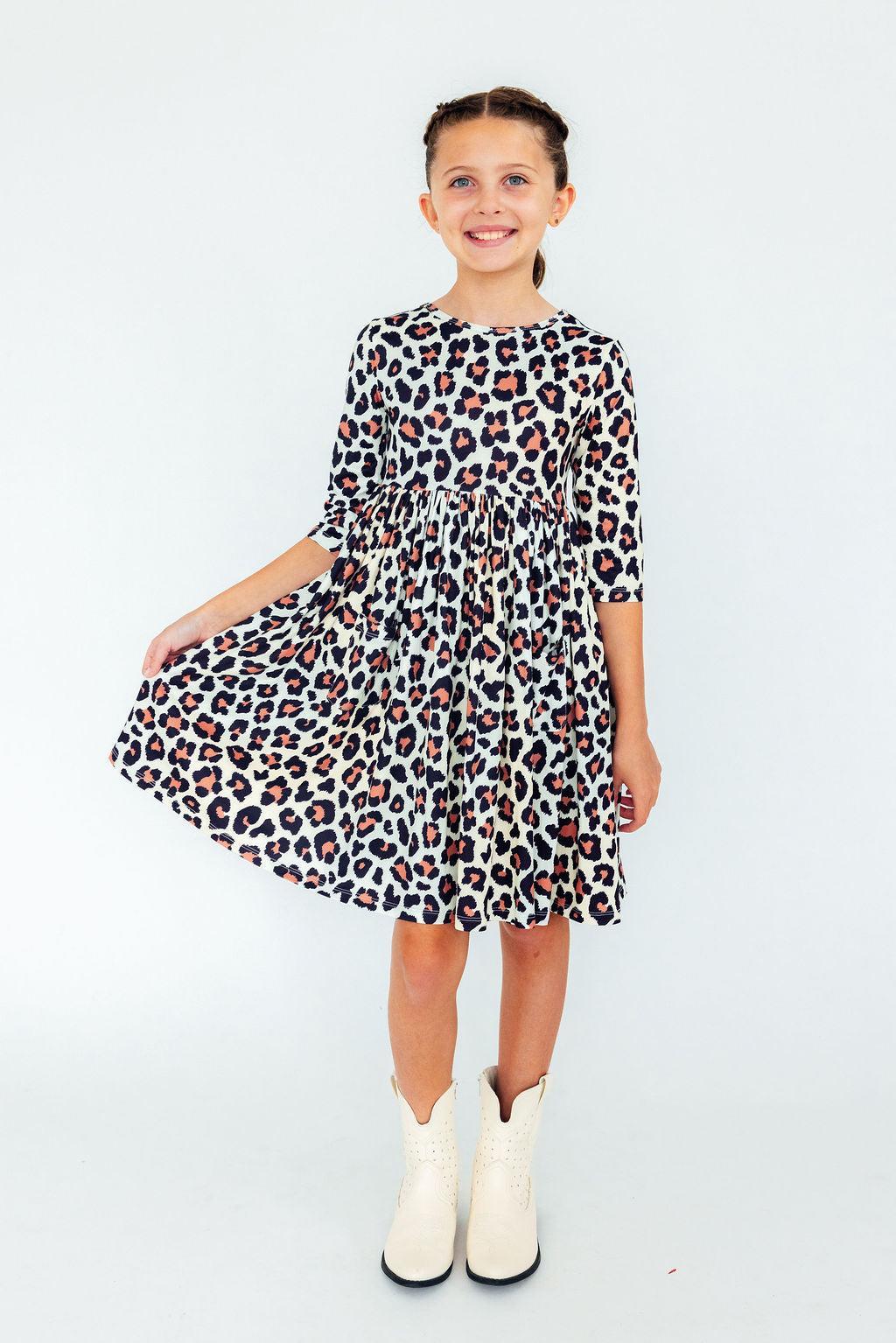 Wild One Twirl Dress With Pockets Three Quarter Sleeve Mila & Rose ® Everetts Place: Online Boutique