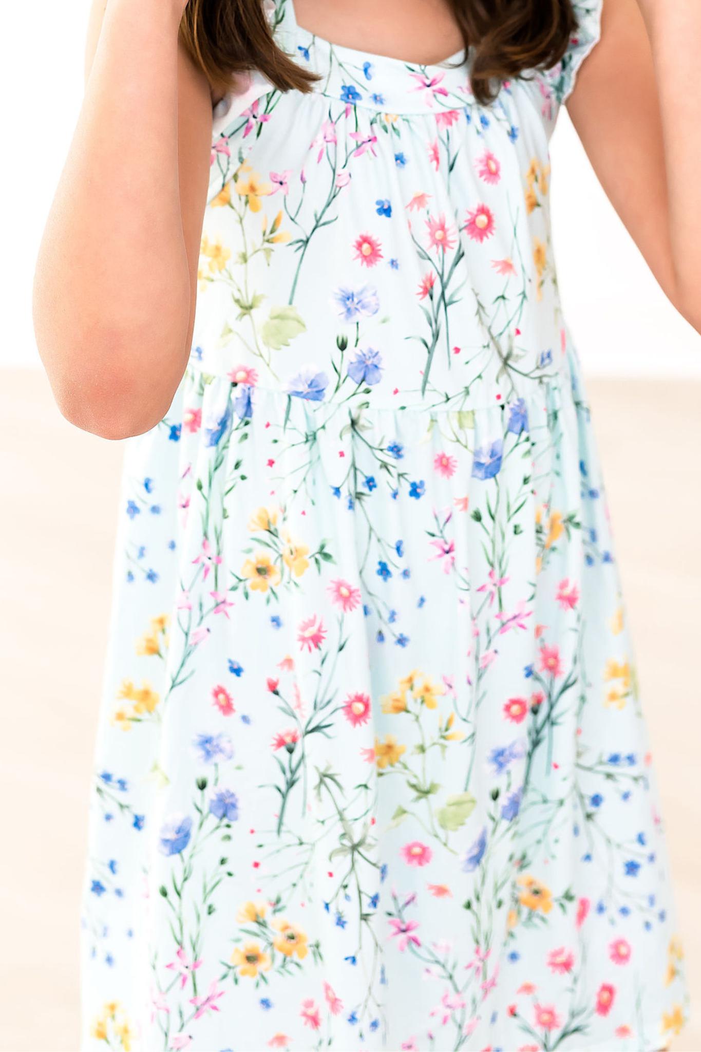 Wild Woods Ruffle Cross Back Dress for Summer Party Mila & Rose ® Everetts Place: Online Boutique