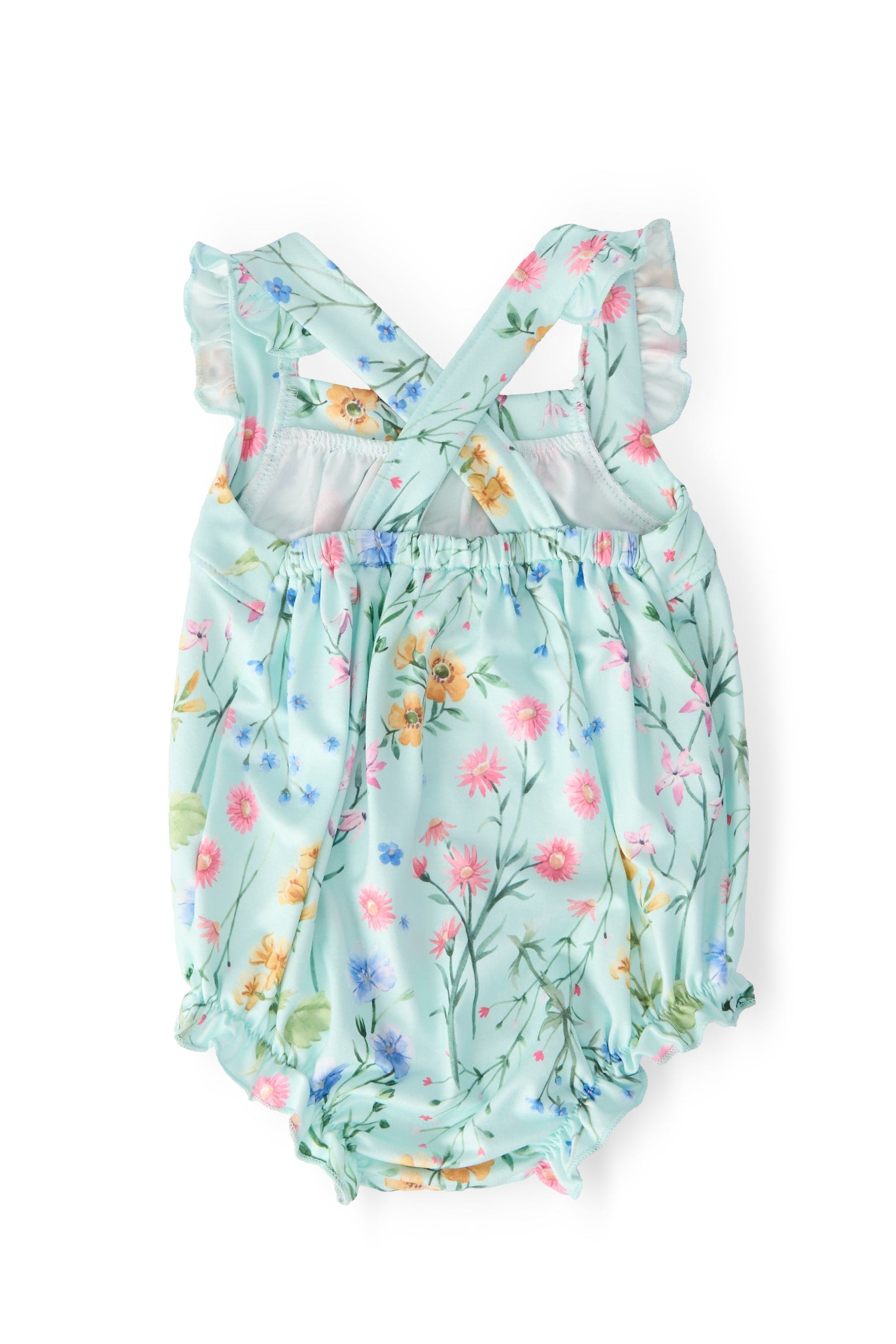 Wild Woods Ruffle Cross Back Romper For Baby Girls Mila & Rose ® Everetts Place: Online Boutique