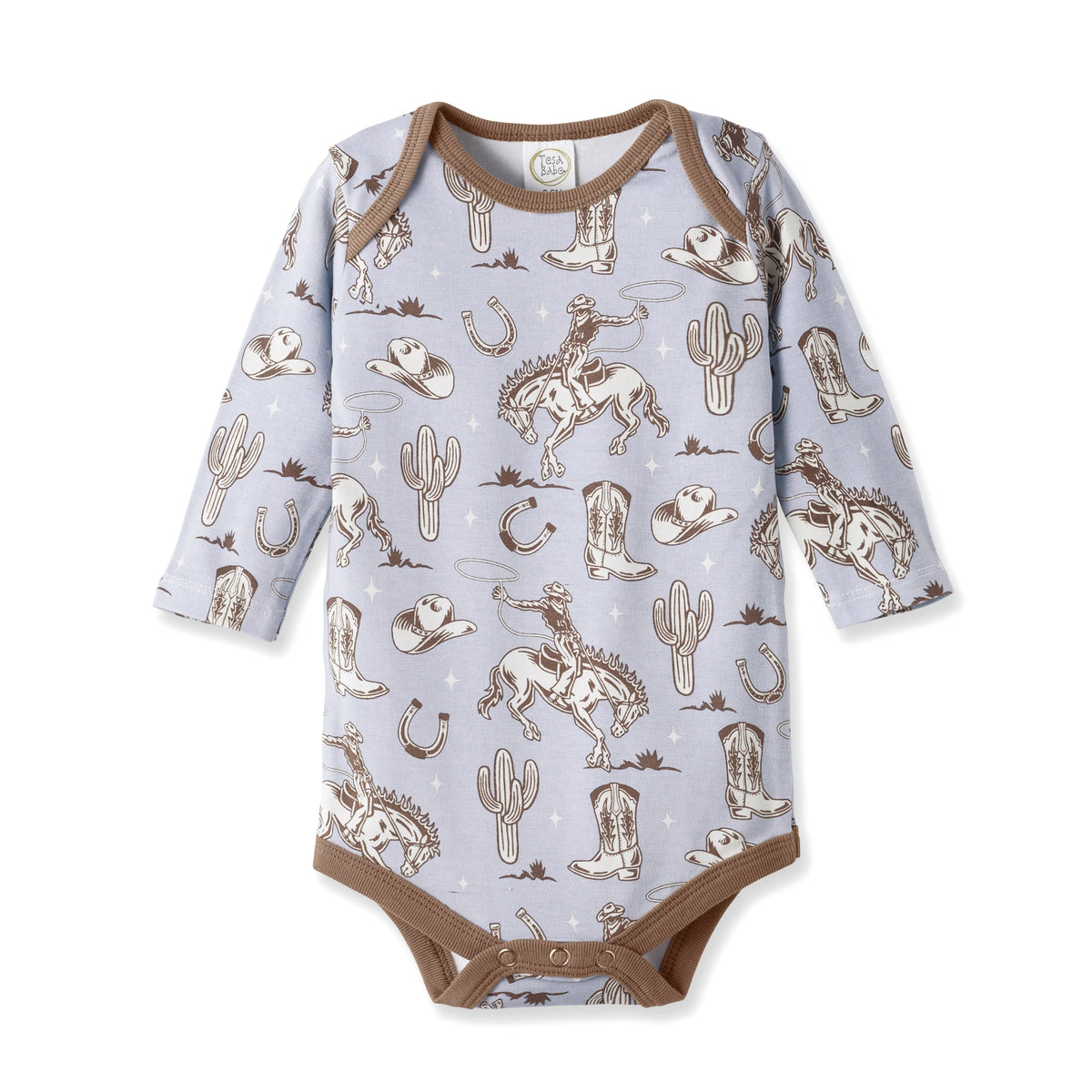 Tesa Babe Wild Wrangler/Blue Western Cowboy Bamboo Baby Boy Bodysuit - 