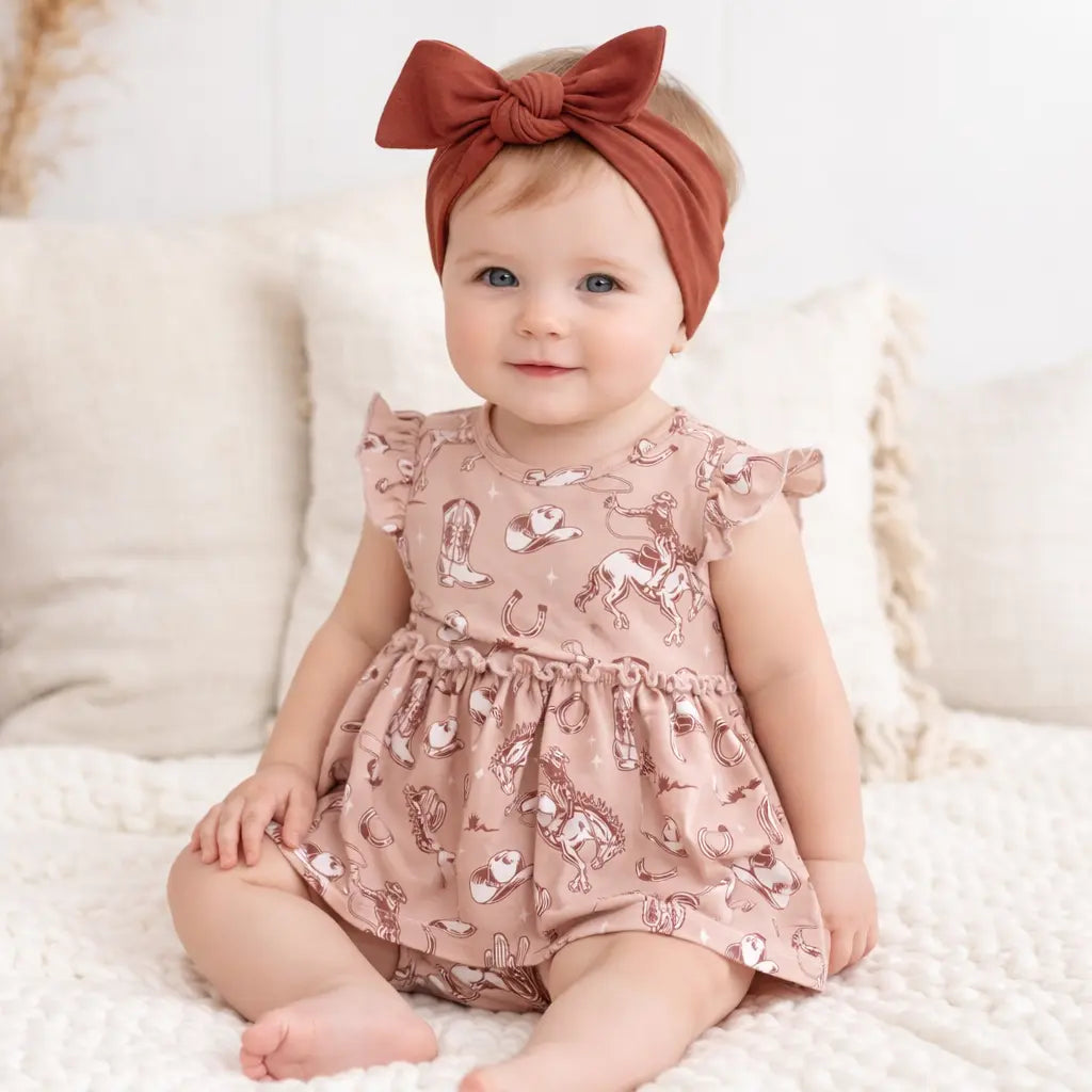 Wild Wrangler/Pink Bamboo Cowgirl Western Skirted Bodysuit Tesa Babe 