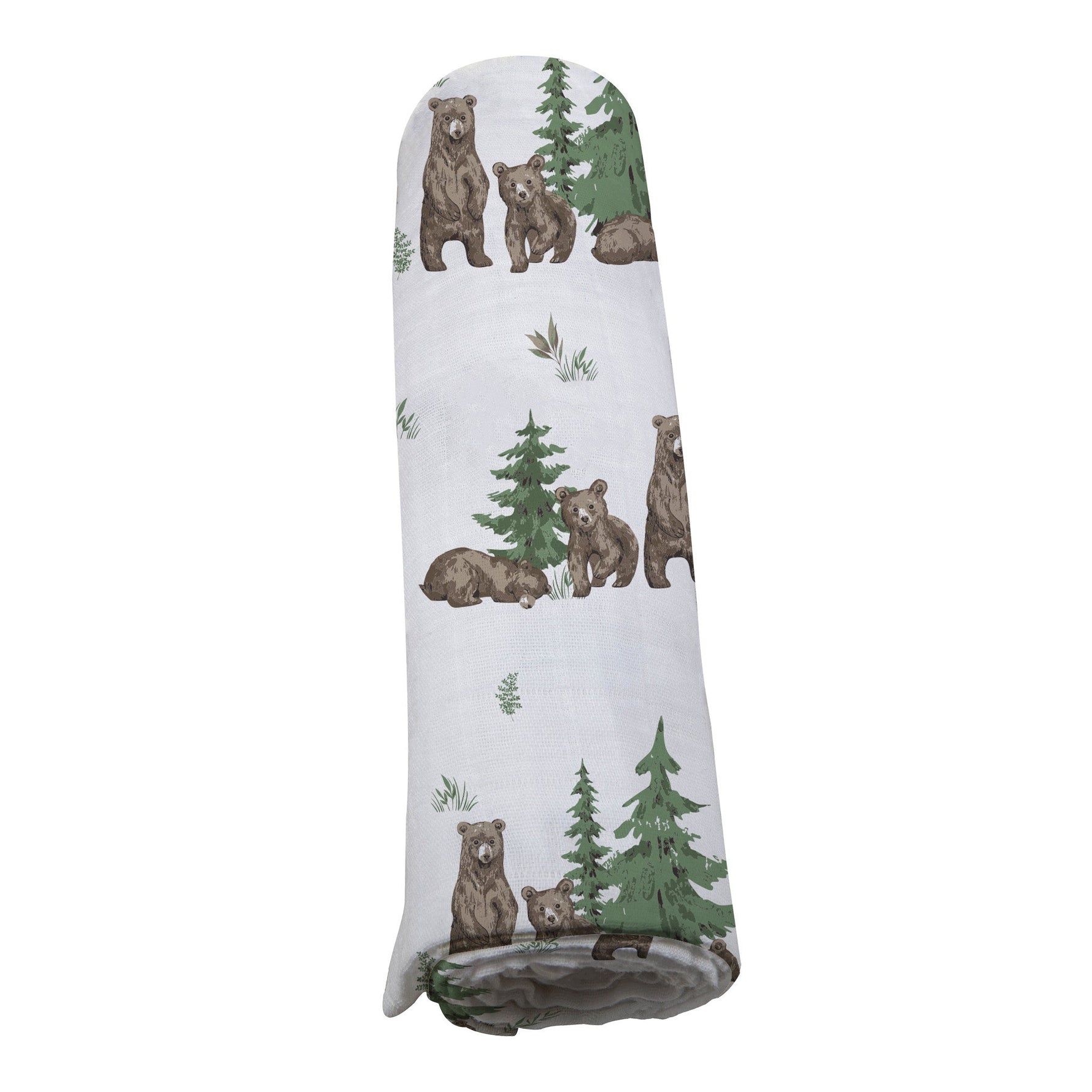 Newcastle Classics Wilderness Bear print bamboo swaddle blanket.