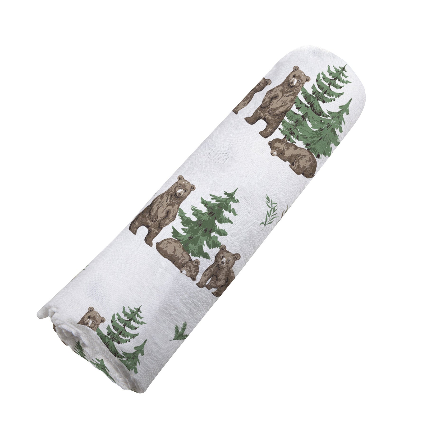 Organic Newcastle Classics Wilderness Bear bamboo baby swaddle.