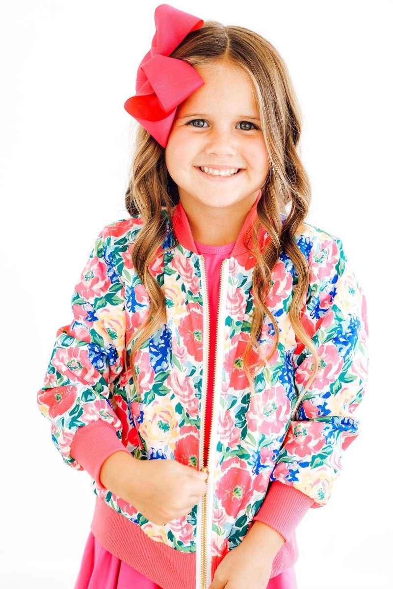 Wildflower Wishes Satin Jacket Layering for Women Casual - Everetts Place Boutique - Satin Jacket