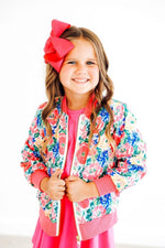 Wildflower Wishes Satin Jacket Layering for Women Casual - Everetts Place Boutique - Satin Jacket