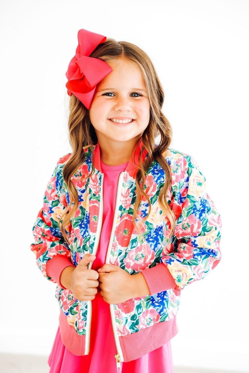 Wildflower Wishes Satin Jacket Layering for Women Casual - Everetts Place Boutique - Satin Jacket