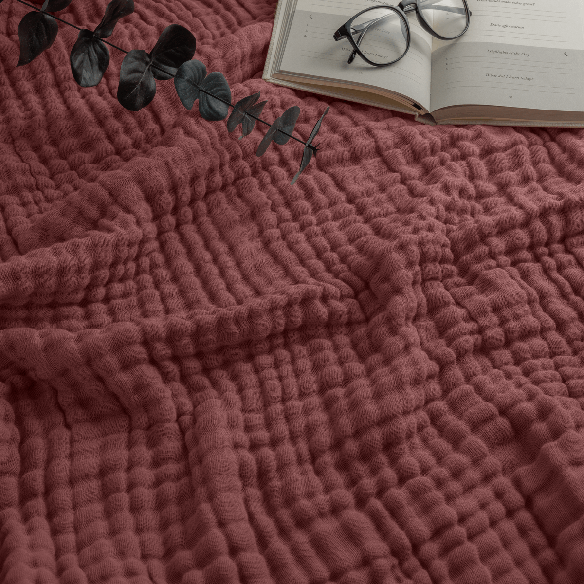 Comfy Cubs Wine Colored Adult Muslin Blanket Cozy Soft Warm Comfort - Everetts Place Boutique - 