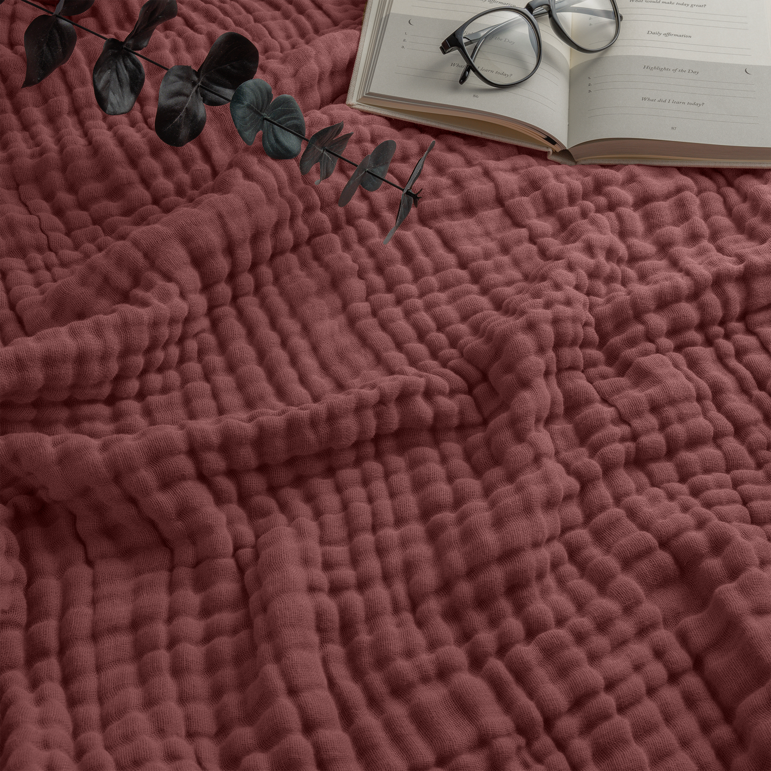 Wine Colored Adult Muslin Blanket Cozy Soft Warm Comfort Comfy Cubs Everetts Place: Online Boutique 45.99