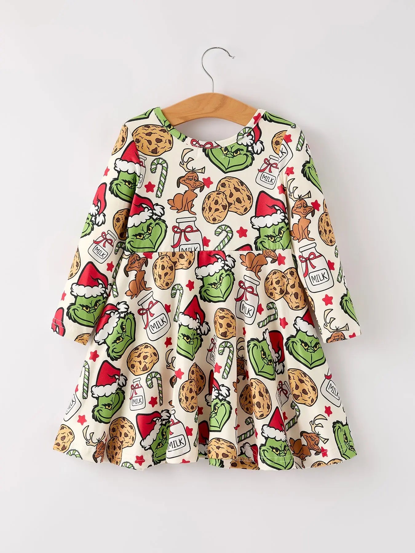 Winter Christmas Character Cookie Print Girls Dress Rylee Faith Designs Everetts Place: Online Boutique