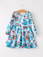 Rylee Faith Designs Winter Christmas Character Gift Print Girls Dress - Apparel & Accessories > Clothing > Dresses Dress