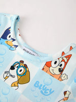 Rylee Faith Designs Winter Christmas Character Print Blue Girls Dress - Apparel & Accessories > Clothing > Baby & Toddler Clothing > Baby & Toddler Dresses Dress