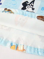 Rylee Faith Designs Winter Christmas Character Print Blue Girls Dress - Apparel & Accessories > Clothing > Baby & Toddler Clothing > Baby & Toddler Dresses Dress