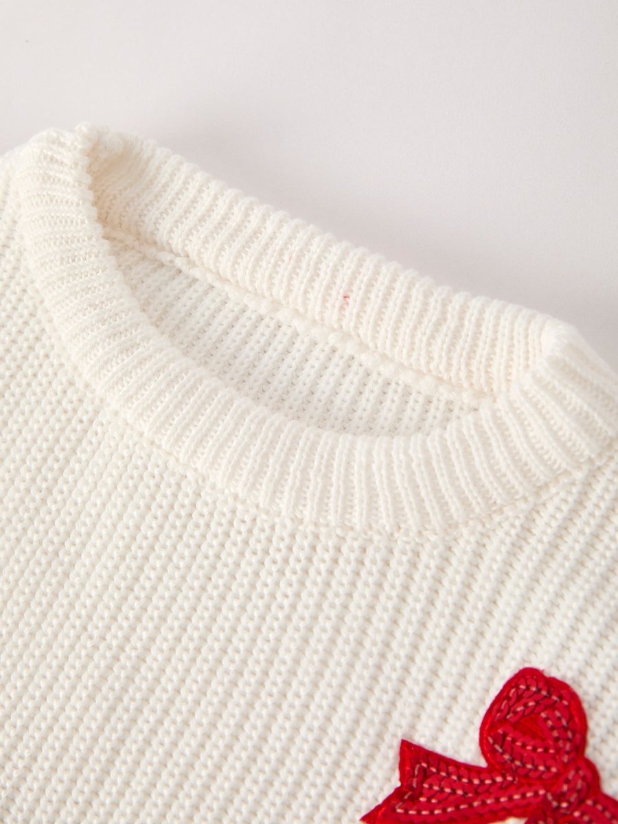 Winter Christmas Girls Bow Sequins Pullover Sweater Rylee Faith Designs Everetts Place: Online Boutique
