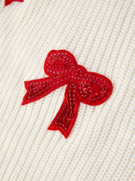 Winter Christmas Girls Bow Sequins Pullover Sweater Rylee Faith Designs Everetts Place: Online Boutique