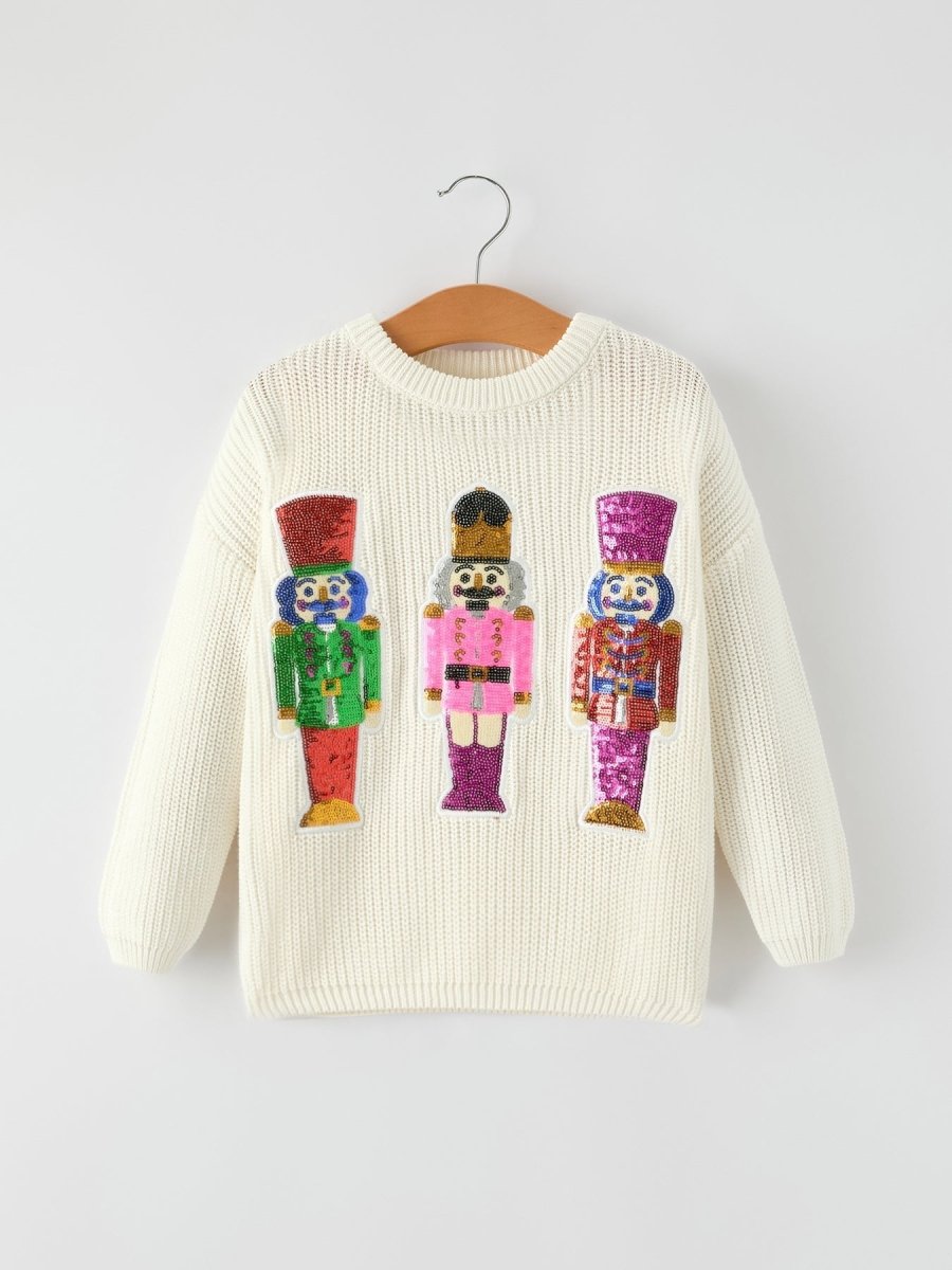 Winter Christmas Girls Sequins Pullover Sweater Cozy Rylee Faith Designs Everetts Place: Online Boutique