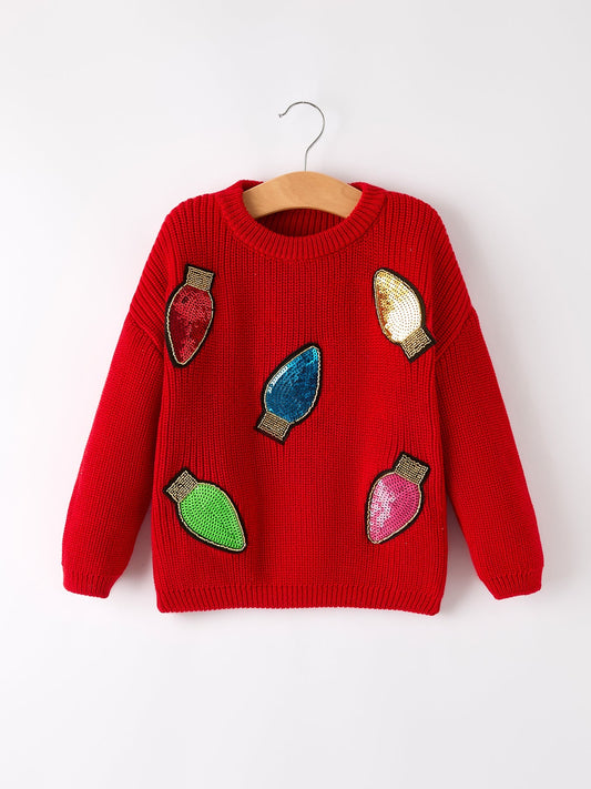 Winter Christmas Girls Sequins Pullover Sweater Rylee Faith Designs Everetts Place: Online Boutique