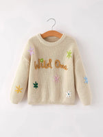Winter Christmas Girls 'wild One' Pullover Sweater Rylee Faith Designs Everetts Place Boutique