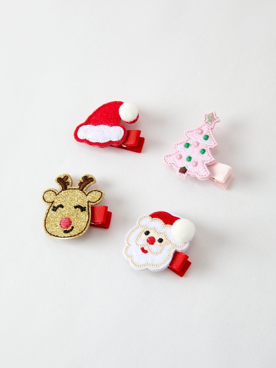 Winter Christmas Hair Clips For Girls 1.8 Inch Sparkle Rylee Faith Designs Everetts Place: Online Boutique