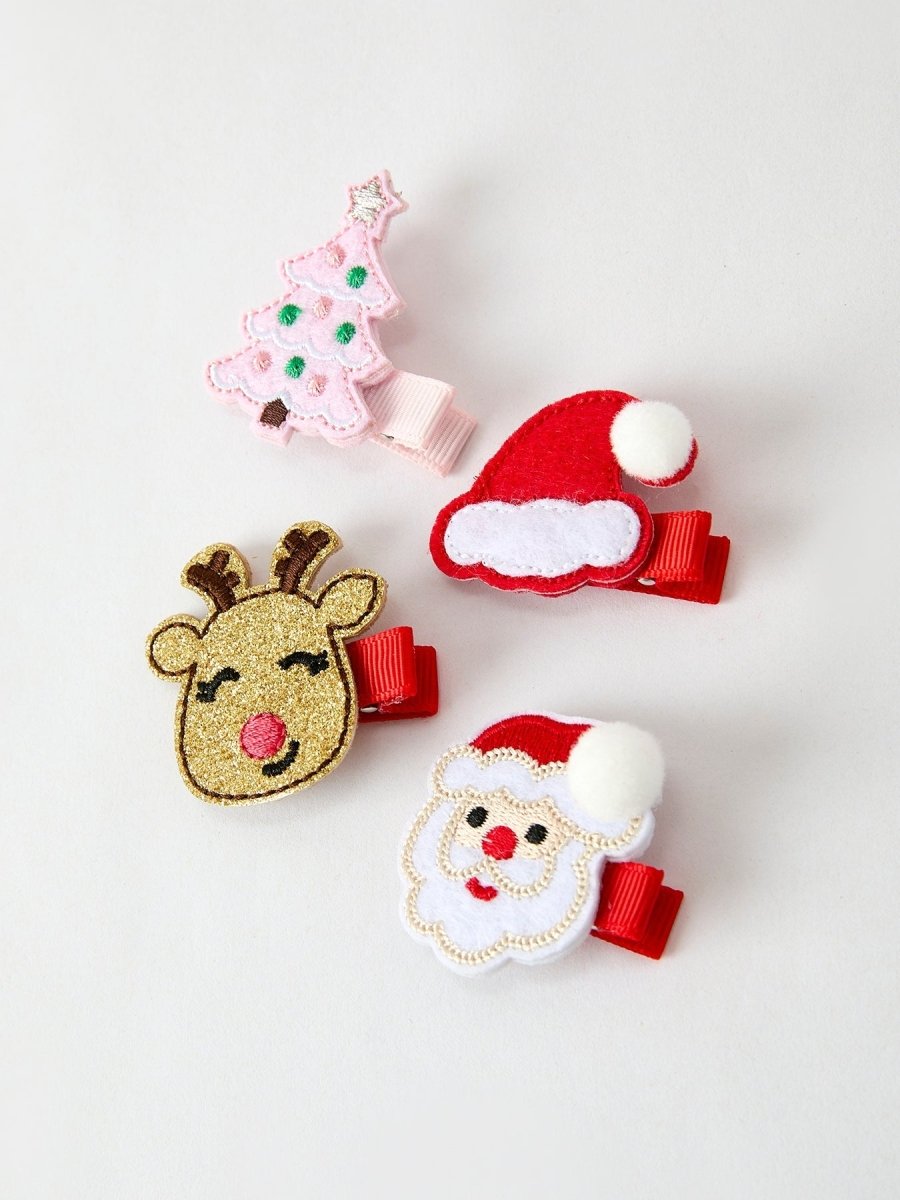 Winter Christmas Hair Clips For Girls 1.8 Inch Sparkle Rylee Faith Designs Everetts Place: Online Boutique