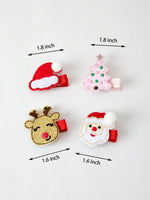 Winter Christmas Hair Clips For Girls 1.8 Inch Sparkle Rylee Faith Designs Everetts Place: Online Boutique