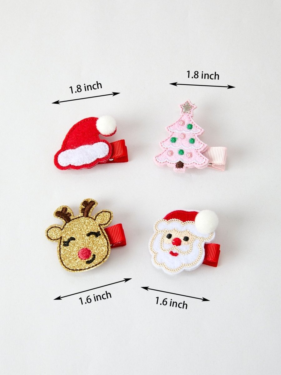 Winter Christmas Hair Clips For Girls 1.8 Inch Sparkle Rylee Faith Designs Everetts Place: Online Boutique