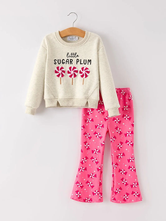Winter Christmas Little Sugar Plum Embroidered Lollipop Chenille Patches Girls Set Rylee Faith Designs