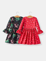 Rylee Faith Designs Winter Christmas Print Girls Dress Set Two Pieces - Apparel & Accessories > Clothing > Baby & Toddler Clothing > Baby & Toddler Outfits Dress