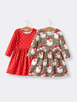 Rylee Faith Designs Winter Christmas Print Girls Dress Set Two Pieces - Apparel & Accessories > Clothing > Baby & Toddler Clothing > Baby & Toddler Outfits Dress