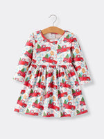 Rylee Faith Designs Winter Christmas Print Holiday Casual Girls Dress - Apparel & Accessories > Clothing > Baby & Toddler Clothing > Baby & Toddler Dresses Dress