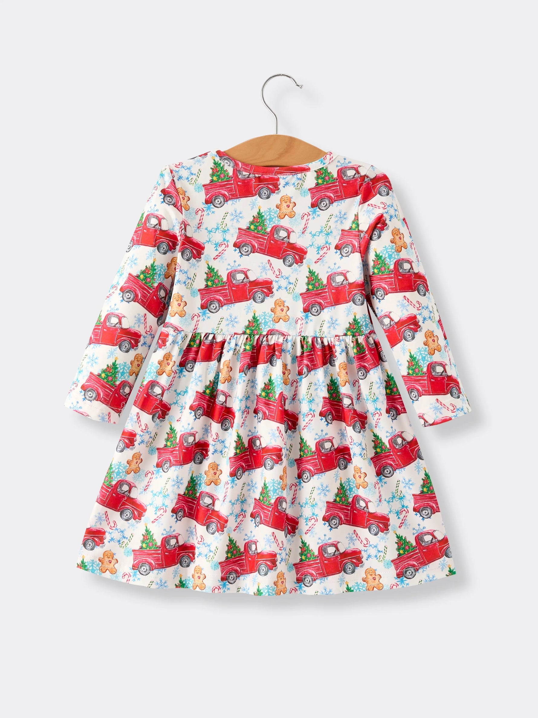 Rylee Faith Designs Winter Christmas Print Holiday Casual Girls Dress - Apparel & Accessories > Clothing > Baby & Toddler Clothing > Baby & Toddler Dresses Dress