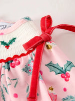 Rylee Faith Designs Winter Christmas Smocking Embroidery Colorful Girls Romper - Apparel & Accessories > Clothing > Baby & Toddler Clothing > Baby & Toddler Outfits Romper