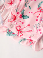 Rylee Faith Designs Winter Christmas Smocking Embroidery Colorful Girls Romper - Apparel & Accessories > Clothing > Baby & Toddler Clothing > Baby & Toddler Outfits Romper
