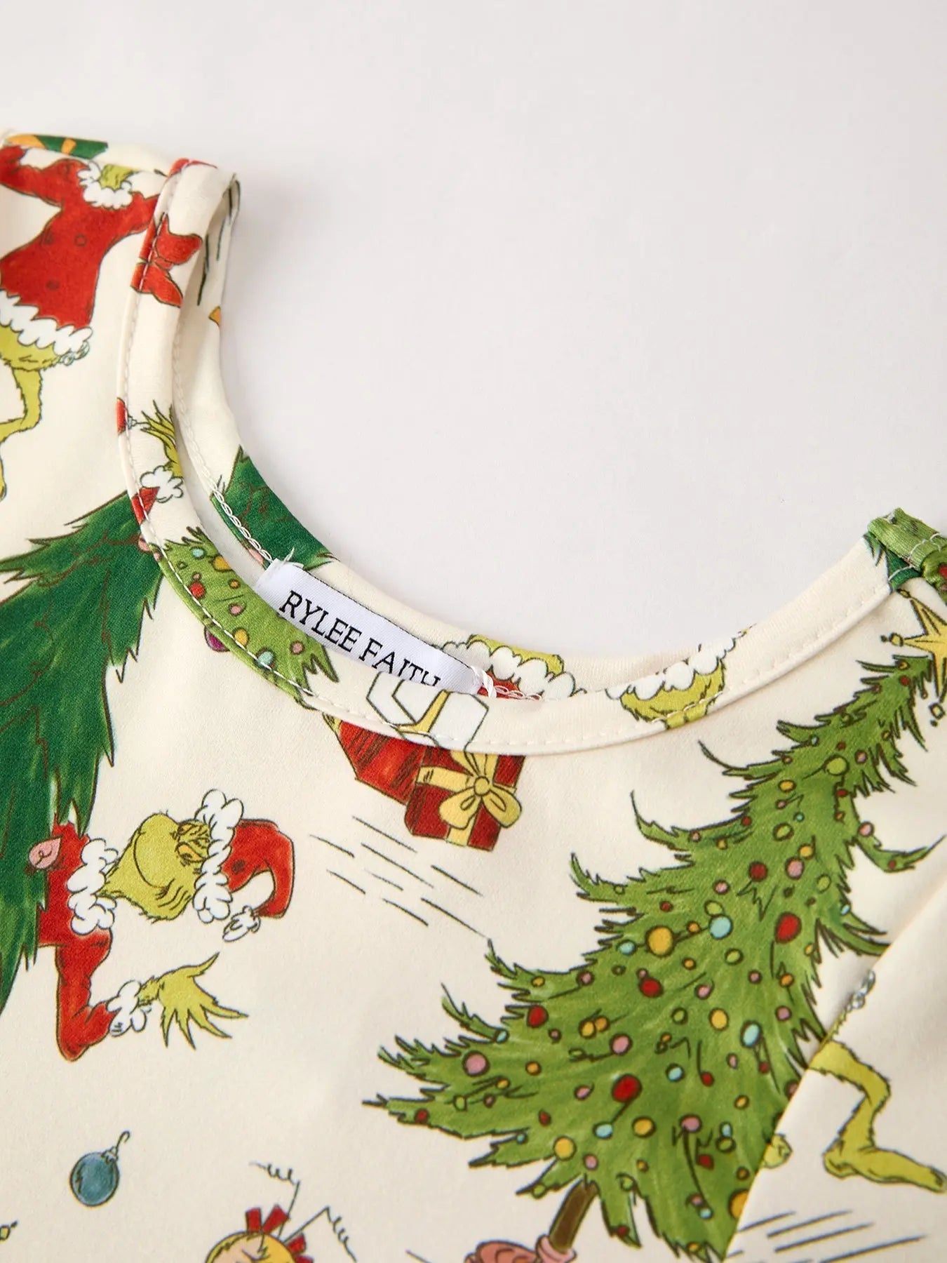 Winter Christmas Tree Character Print Green Girls Dress Rylee Faith Designs Everetts Place: Online Boutique