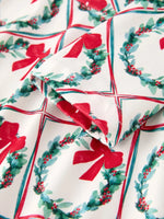 Rylee Faith Designs Winter Christmas Wreath and Bow Print Girls Dress - Apparel & Accessories > Clothing > Baby & Toddler Clothing > Baby & Toddler Dresses Dress