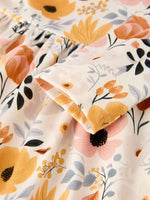 Rylee Faith Designs Winter Floral Long Sleeve Ruffled Girls Dress - 