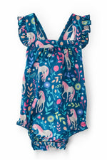 Wish Upon A Unicorn Ruffle Cross Back Romper For Summer Mila & Rose ® Everetts Place: Online Boutique