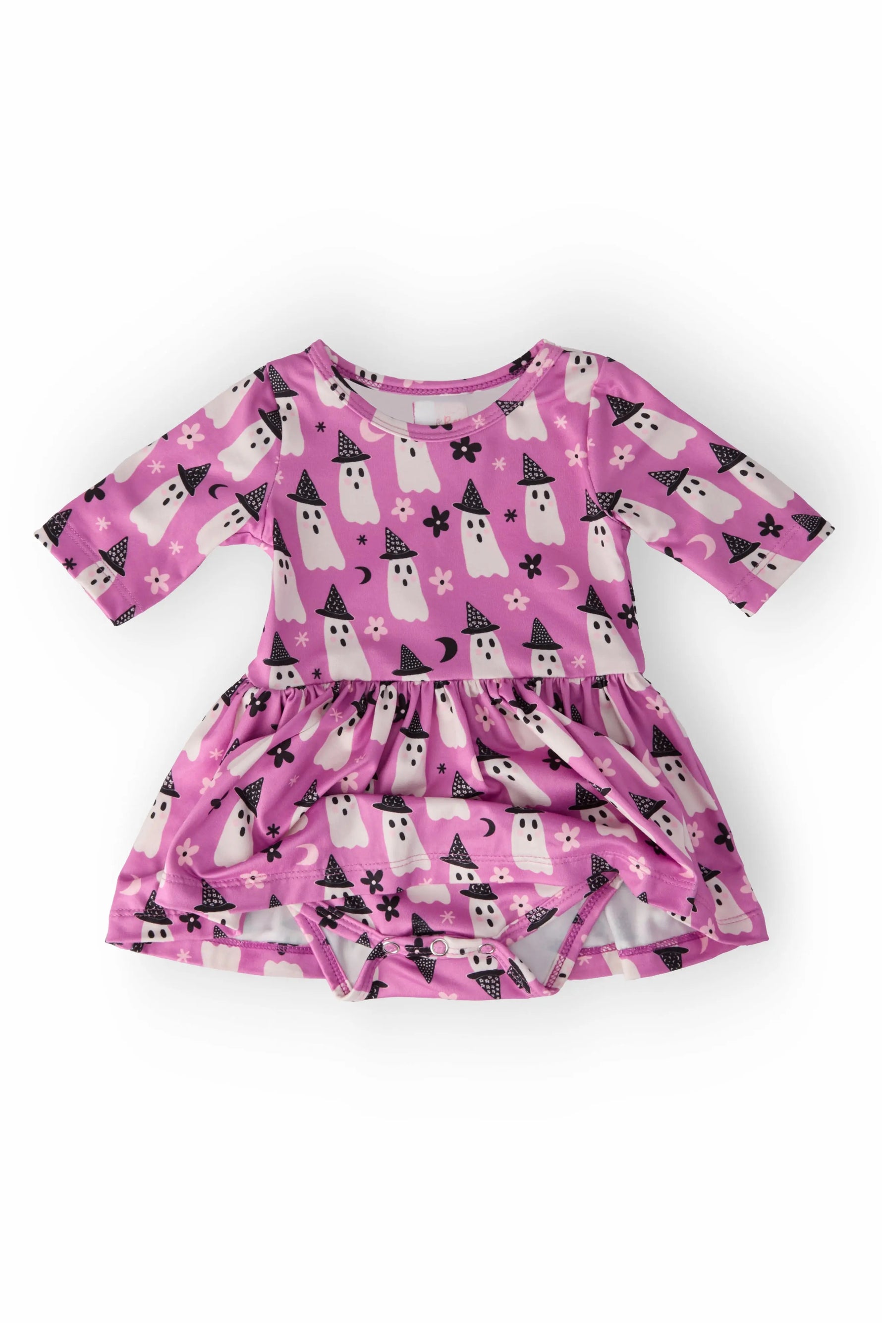 Mila & Rose ® Witches Boo Twirl Baby Bodysuit With Easy Snap Closure - Apparel & Accessories > Clothing > Baby & Toddler Clothing > Baby & Toddler Dresses Twirl Bodysuit - 3/4 Sleeve