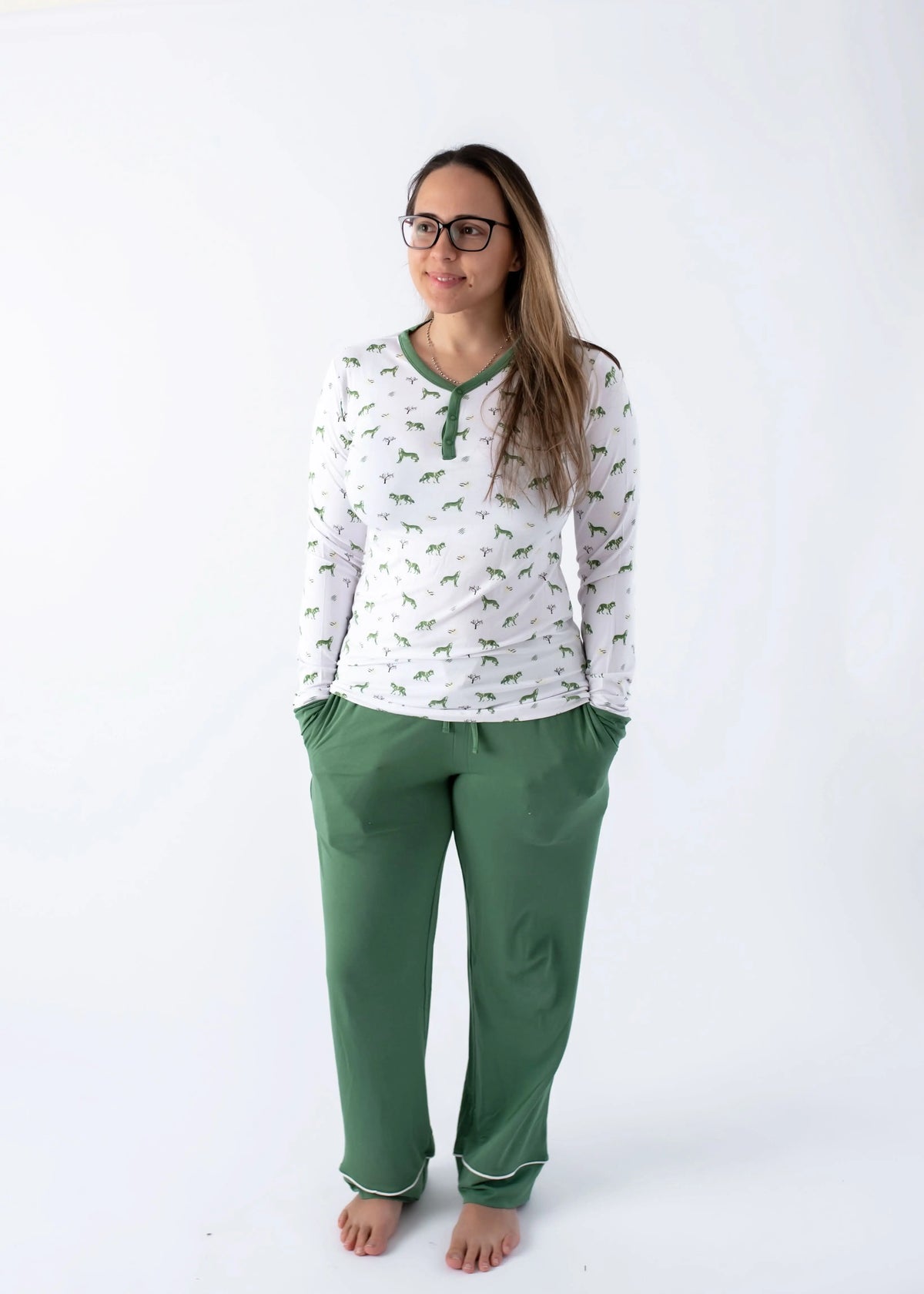 Wolf | Adult Long Sleeve Henley - Sleeve, Fashion, Nightwear, Pajamas, Waist | Everetts Place