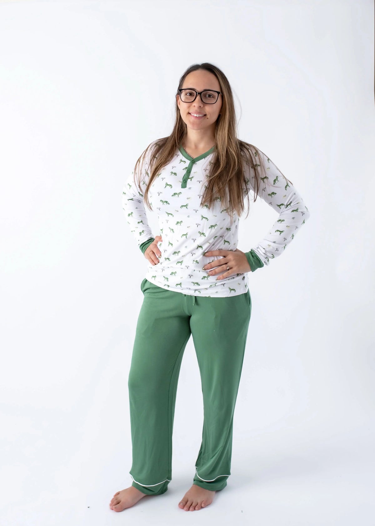 Bubble Baby Wolf | Adult Long Sleeve Henley - 